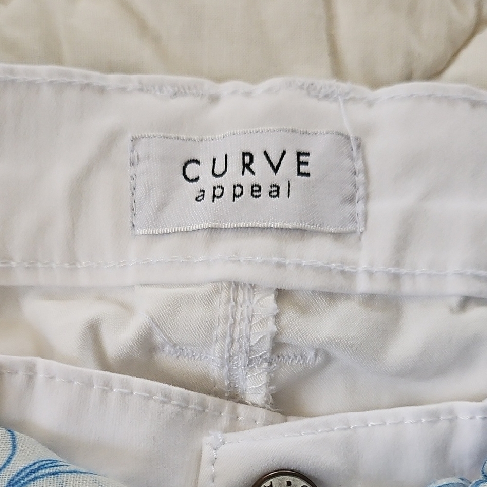 Curve Appeal Chino Trousers- High Rise Slim Straight Leg  w/ Scarf Belt - Picture 7 of 8